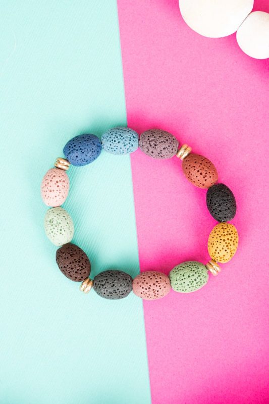 Multi Color Lava Rock Bracelet