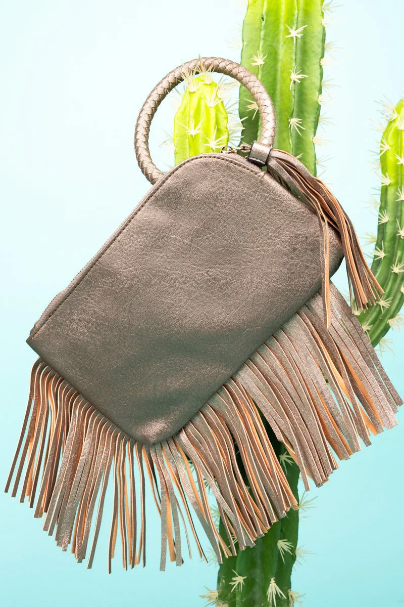 Fringe Bangle Clutch