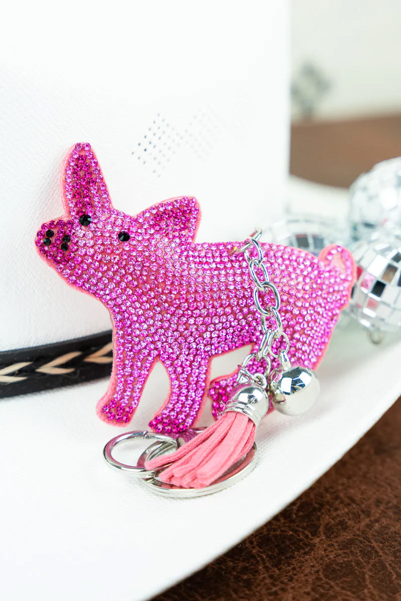 Crystal Avenue Sparkling Pink Pig Keychain