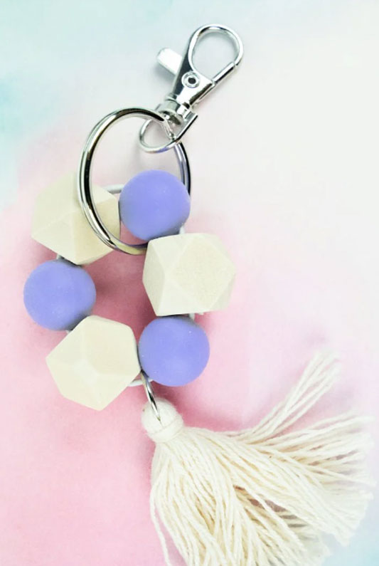 Reach Beaded Ring Keychain