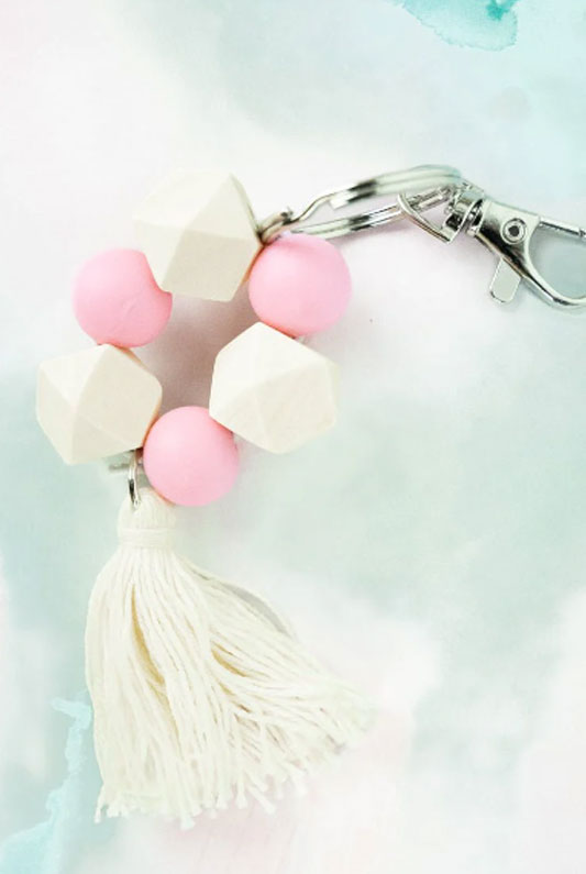 Reach Beaded Ring Keychain