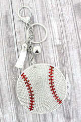 Crystal Avenue Sparkling Baseball Keychain